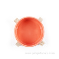 pink wooden frame ceramic pet dog round bowl